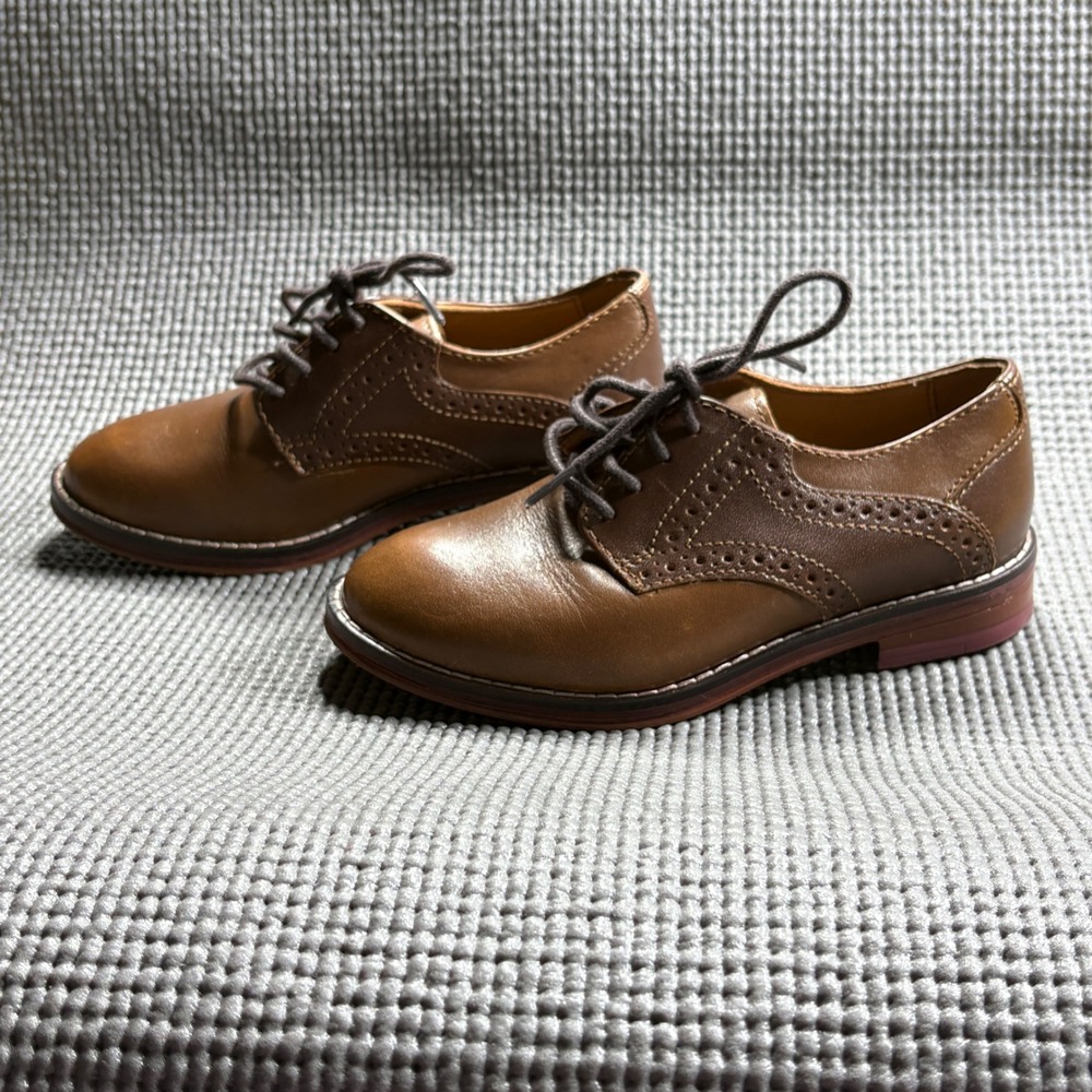 Johnston & Murphy Dress Shoes Boys Size 10M Brown Wingtip Oxford Brogue Church